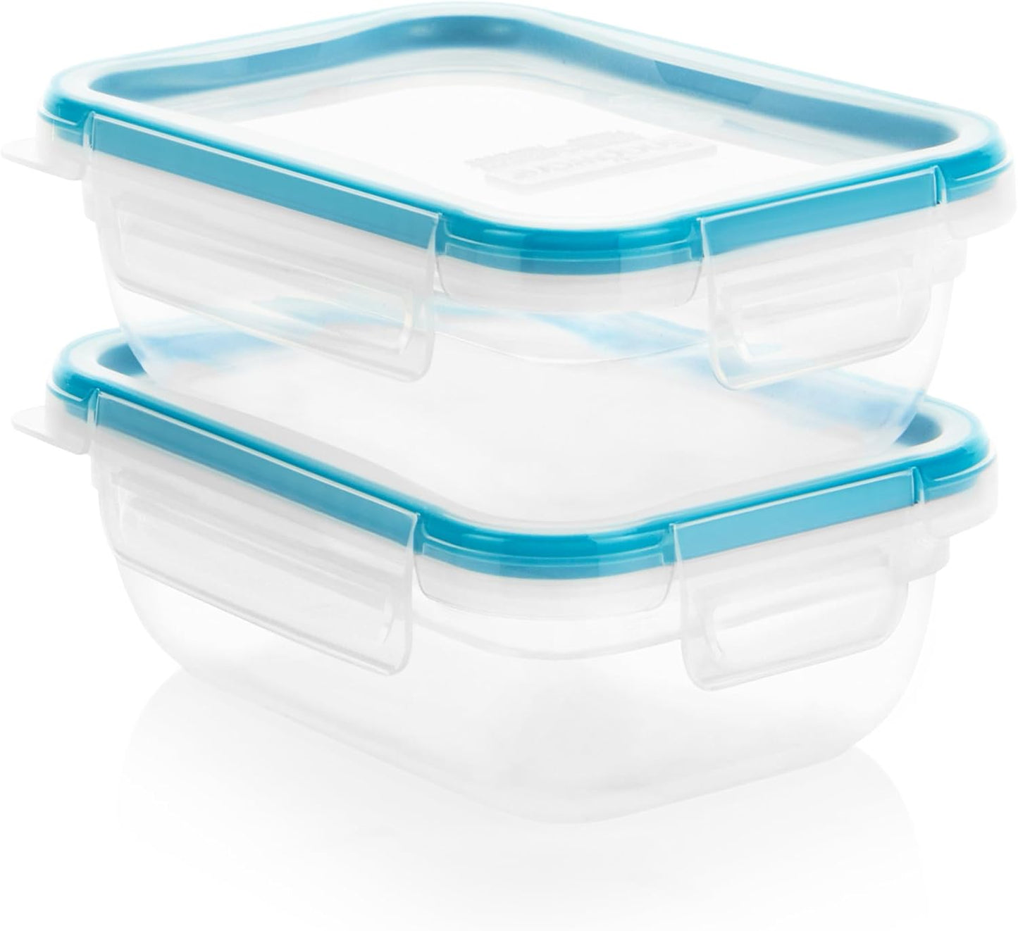 Snapware Plastic Total Solution 3-Pack (8.5-Cup) Food Storage Containers Set, Leakproof & Airtight Plastic Locking Lids Rectangular Containers, BPA-Free Lids, Microwave Dishwasher Freezer Safe