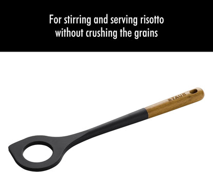 Staub Silicone with Wood Handle Cooking Utensil, Serving Spoon