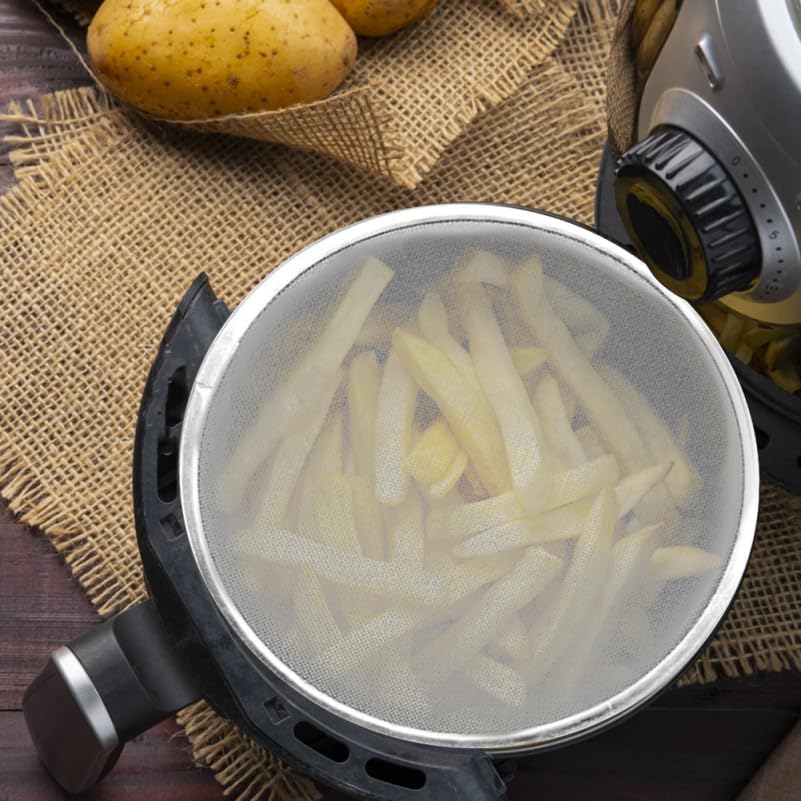 Amosfun 6 Inch Square Air Fryer Splatter Screen Oilproof Mesh Accessories Grease Splash Guard for Kitchen Cooking