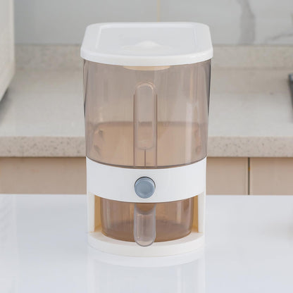 Gagee 11 Lbs Rice Dispenser, Clear | Grain Container Storage, With Lid, Measuring Cylinder, Moisture Proof, Household Cereal Dispenser Bucket