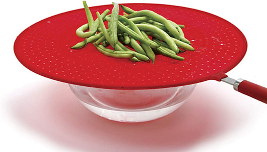 Norpro Grip-EZ Red Silicone Splatter Screen Strainer