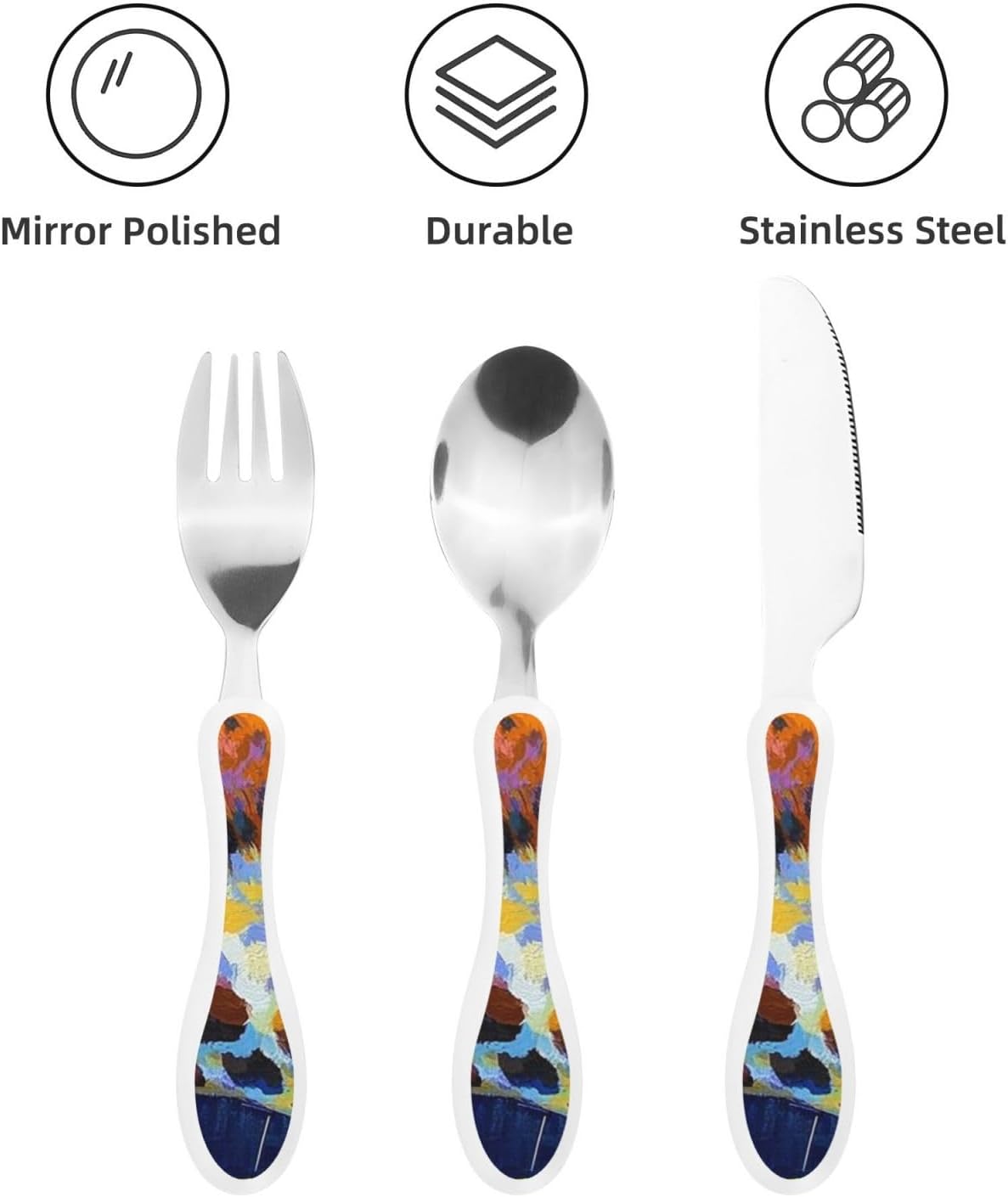3-Piece Kids Silverware Set With Storage Case, Stainless Steel Reusable Children Safe Knife Spoon Fork Set Chinese Celadon Peacock Children Flatware Set For Kids Lunch Box