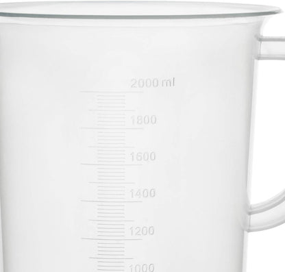 EISCO Plastic Pitcher, 2000mL (2L) - Molded Graduations - Chemical Resistant & Autoclavable Polypropylene - Measuring Jug