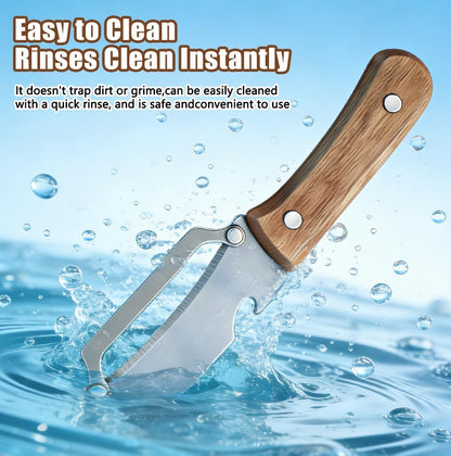 Multi-Functional Vegetable Peeler for Kitchen, Stainless Steel Vegetable and Fruit Peeler with Wooden Handle and Bottle Opener, Peelers for Kitchen, for Fruit Pumpkin Papaya Potato Carrot Apple