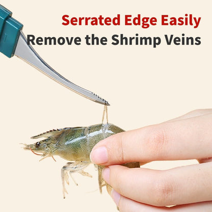 Shrimp Deveiner Tool Portable Shrimp Peeler with Safety Cover Efficient Shrimp Deveining Tool Shrimp Peeler and Deveiner Tool for Easy Shrimp Cleaning Shrimp Knife Shrimp Cleaner(Green)