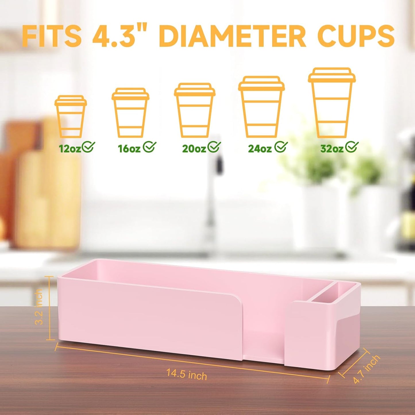 Coffee Cup Holder for Countertop - Clear Acrylic Coffee Bar Accessories Cup Organizer Station Organizer Farmhouse Table Décor