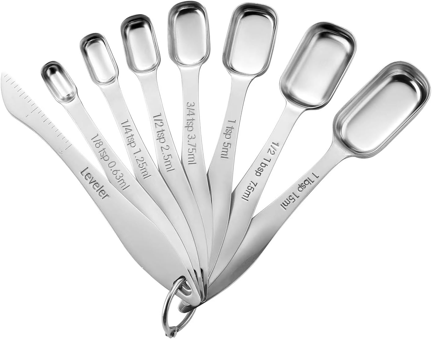 Spring Chef Stainless Steel Measuring Cups and Spoons Set of 14 with Leveler, Nesting Kitchen Metal Measuring Cups and Spoons Set for Dry and Liquid Ingredients, Perfect for Cooking & Baking