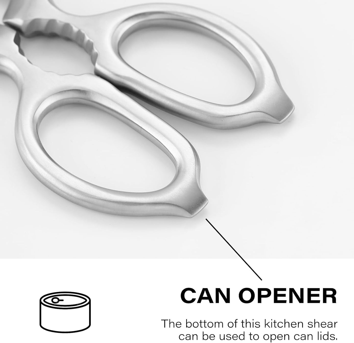 Stainless Steel Kitchen Shears Heavy Duty Full-Steel Forged Metal Scissors for Food, Professional Chef Shears Bone Cutting Meat Pizza Scissors Kitchen Utensils Come Apart, Silver