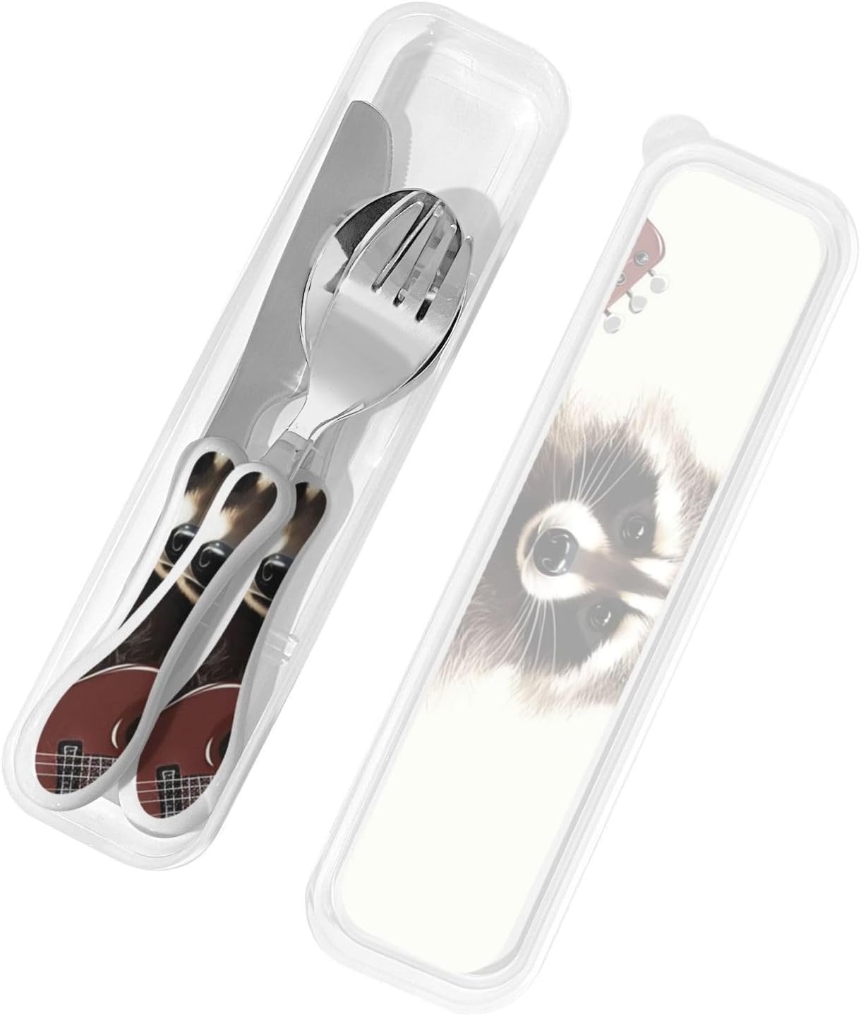 3-Piece Kids Silverware Set With Storage Case, Stainless Steel Reusable Children Safe Knife Spoon Fork Set Long Haired Dachshund Children Flatware Set For Kids Lunch Box
