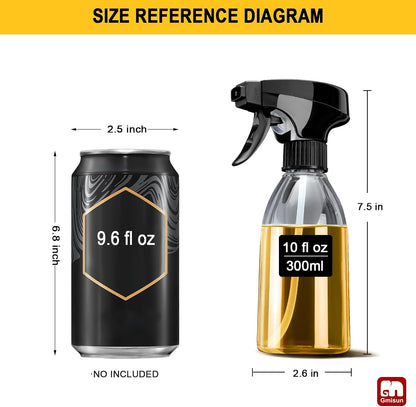 gmisun Oil Sprayer for Cooking, Olive Oil Spray Bottle, 10oz Food-Grade Plastic Oil Spritzer Mister, Refillable Oil Dispenser Bottle for Salad, BBQ, Grilling, Kitchen Baking, Roasting