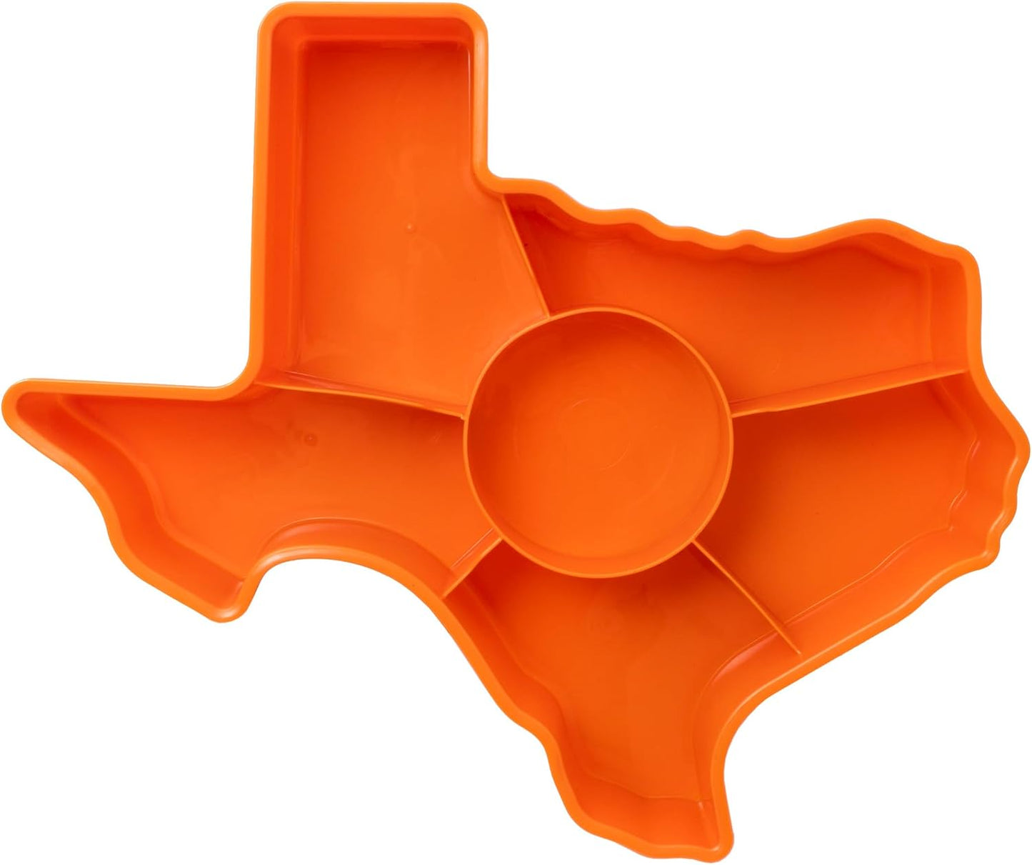 KOLORAE Texas Serving Tray - 6 Compartment Texas Snack Tray w/Dressing Cup. Great for Entertaining. Veggie Tray. Fruit Tray. Snack Tray. Entertaining Platter. Party Serving Platter, Large, White