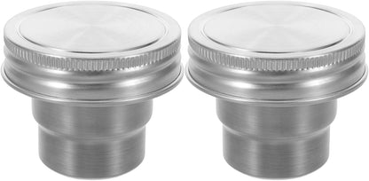 Ipetboom 2 Sets Mason Jar Divider Cup with Stainless Steel Lid - 70ml Meal Prep Salad Dressing Container Insert for Veggies Snacks Sealing Lid Fits Regular Mason Jars