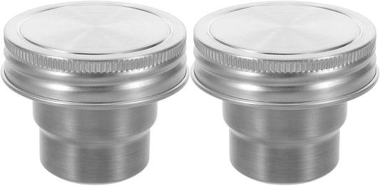 Ipetboom 2 Sets Mason Jar Divider Cup with Stainless Steel Lid - 70ml Meal Prep Salad Dressing Container Insert for Veggies Snacks Sealing Lid Fits Regular Mason Jars