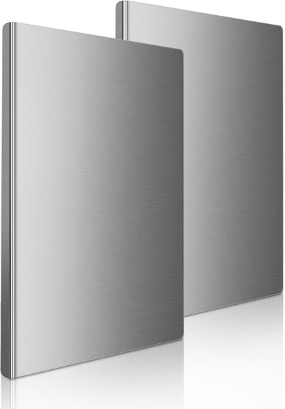 Stainless Steel Cutting Board Set, 2 Pack Kitchen Metal Chopping Board Set with Counter Lip Dishwasher Safe for Meat, Fish, Vegetables, Fruits, Bread & Pastry (40 x 30cm/ 16 x 12 in)
