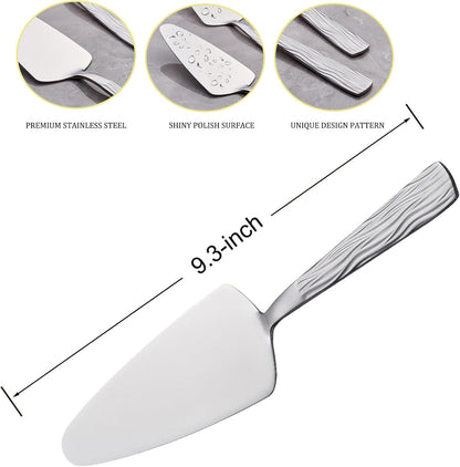 Silver Cake Server Set with Wave Handle, Stainless Steel, 3PCS
