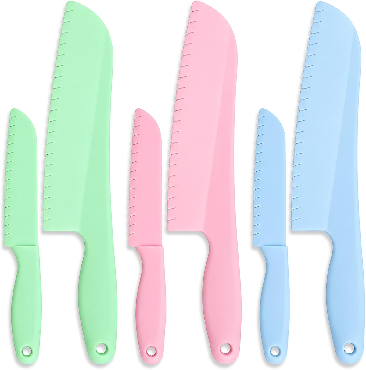 6-Piece Lettuce Knife, Plastic Knife for Cutting Lettuce, Prevents Browning