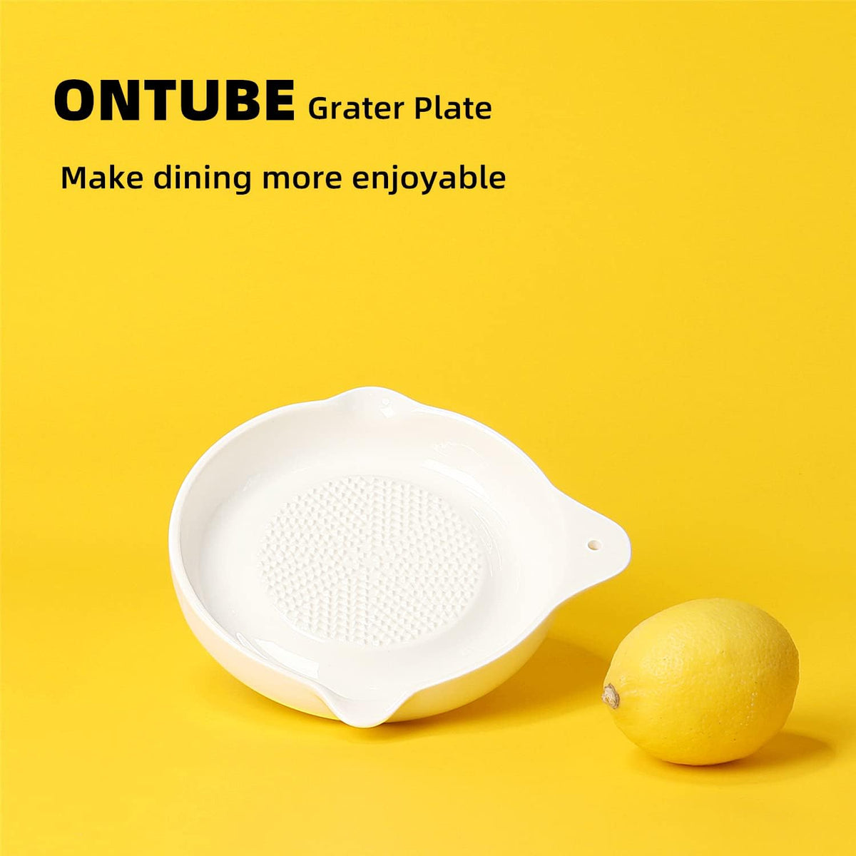 ONTUBE Ceramic Grater Plate for Ginger, Garlic, Onion (5.5" x)
