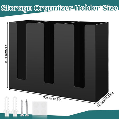 Cunhill 3 Compartments Acrylic Coffee Cup and Lid Dispenser Organizer Disposable Paper Cup Holder Plastic Coffee Shop Supplies Holder Storage for Station Restaurant Kitchen Countertop Bar Party(Clear)