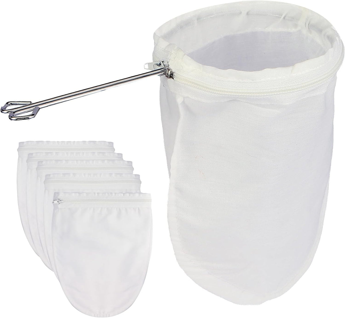Fine Mesh Strainer, 3Pcs Cloth Strainer Bags with Steel Handle