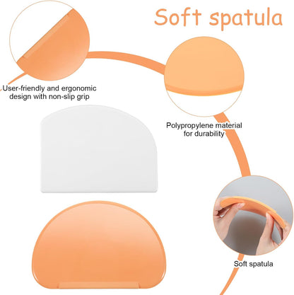 4PCS Bowl Scrapers for Bread Dough, Dough Scraper Silicone Set