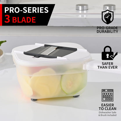 11-in-1 Vegetable Chopper 420 Food-Grade Stainless Steel Blades, 7.2 Cup Container with Colander, BPA & PFAS Free, Dishwasher Safe