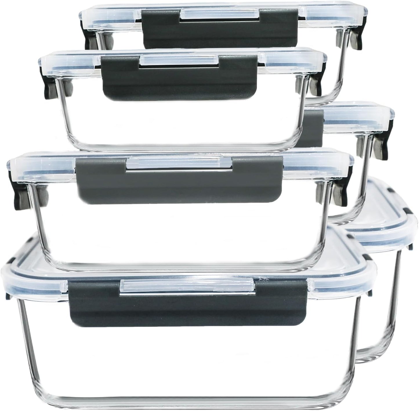 M MCIRCO 67.4oz(8.3 cup), 33.8oz(4.2 cup)& 18.6oz(2.1 cup) Extra Large Glass Food Storage Containers Set with Lids, 6 Pack Airtight Glass Storage Container for Microwave,Oven,Freezer Dishwasher