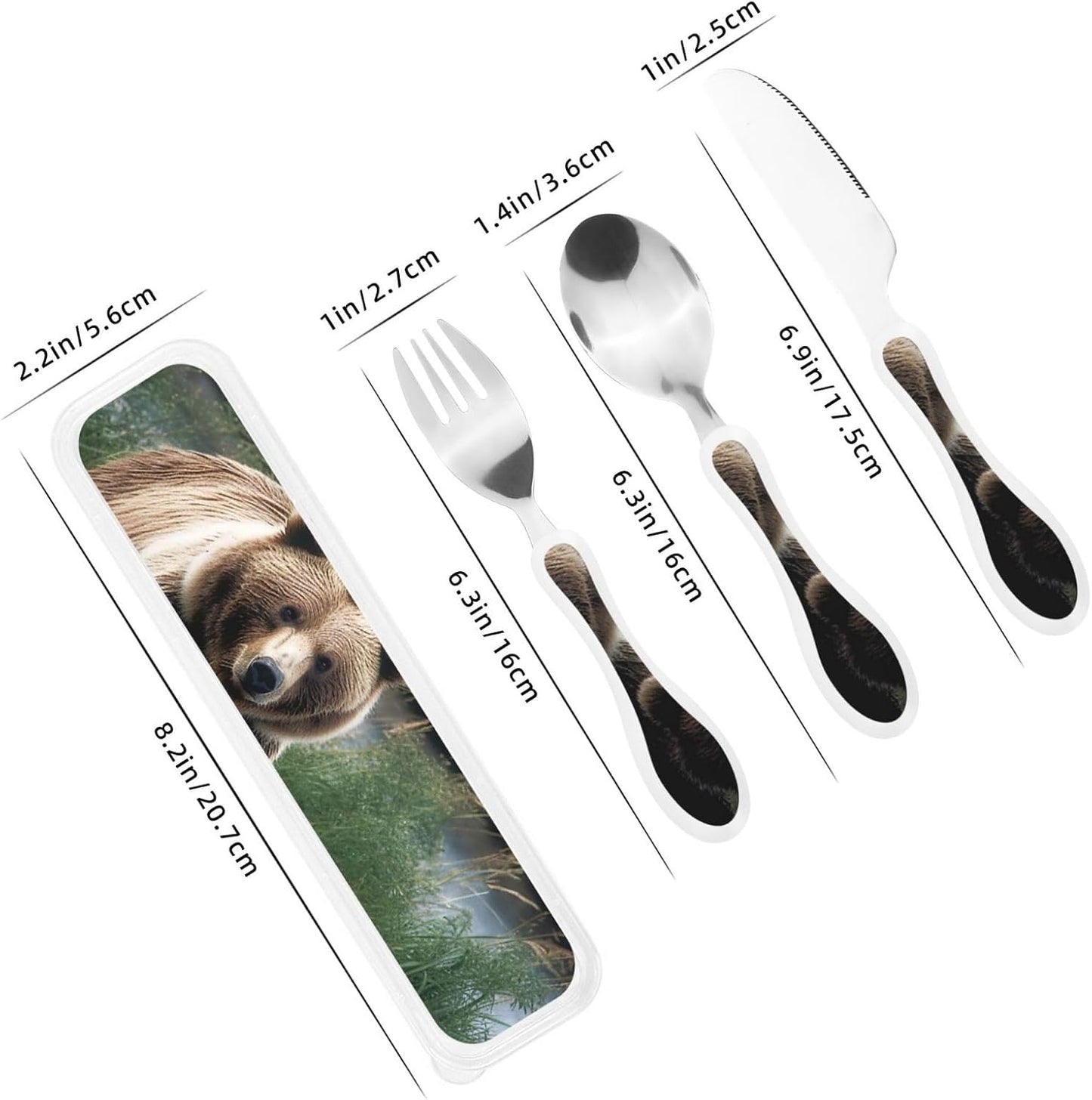3-Piece Kids Silverware Set With Storage Case, Stainless Steel Reusable Children Safe Knife Spoon Fork Set Parrots On Branches Children Flatware Set For Kids Lunch Box