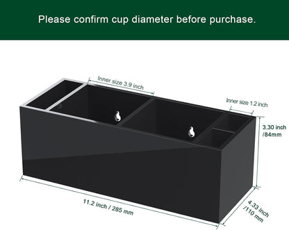 Double Cup Holder with Marker Slot, Party Cup Dispenser Acrylic Cup Organizer Mark Your Cup and Drink Up Caddy Modern Bar Counter Decor, Clear