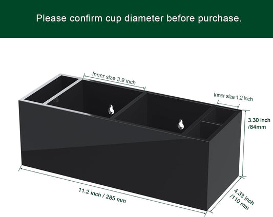 Double Cup Holder with Marker Slot, Party Cup Dispenser Acrylic Cup Organizer Mark Your Cup and Drink Up Caddy Modern Bar Counter Decor, Clear