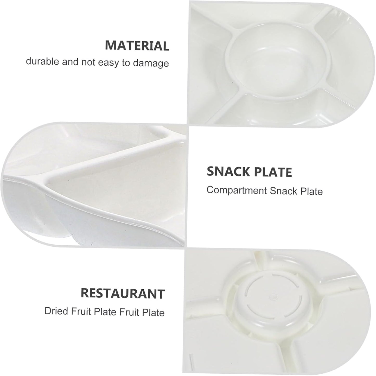 KICHOUSE Candy Tier Tray Fruit Tray Simple Food Storage Desktop Snack Storage Plate Grid Design