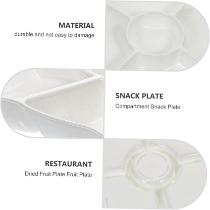 KICHOUSE Candy Tier Tray Fruit Tray Simple Food Storage Desktop Snack Storage Plate Grid Design