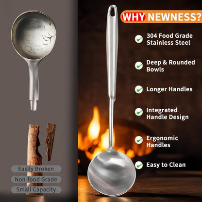 Newness Metal Fish Turner Spatula Stainless Steel for Kitchen Use, Small Griddle Egg Spatula, Flexible, Polished Metal, Corrosion Resistant, Kitchen Slotted Turner with Thin Edge Ideal for Turning,11"
