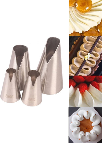 4B Piping Tip Set, Open Star Frosting Tips for Cake Decorating, 3 Pcs