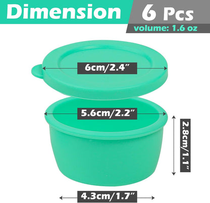 Webake 3" Silicone Pinch Bowls for Cooking Prep, 2oz Small Dipping Bowls Sauce Condiment Containers with Lids, BPA Free Set of 8