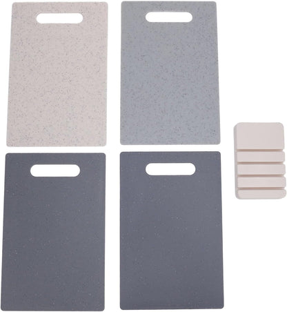 4PCS Cutting Mats with Anti Slip Base, Flexible Plastic Cutting Board for Kitchen, Colorful Extra Thick Chopping Mats Boards for Meat Veggies, 11.1x7.3x0.1in