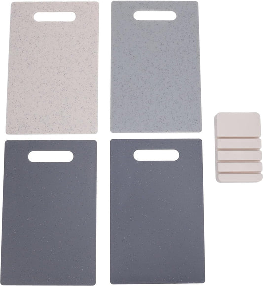 4PCS Cutting Mats with Anti Slip Base, Flexible Plastic Cutting Board for Kitchen, Colorful Extra Thick Chopping Mats Boards for Meat Veggies, 11.1x7.3x0.1in