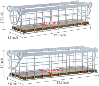 MyGift Set of 2 Black Wire Baskets for Organizing – Storage Baskets/Pantry Baskets for Shelves & Wall