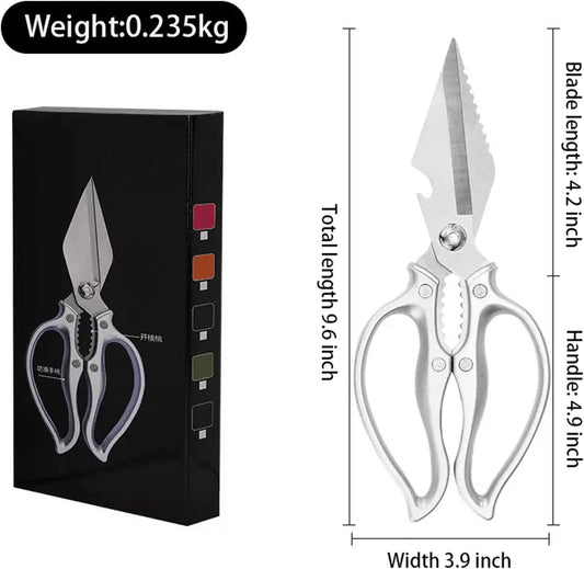 Kitchen Shears Heavy Duty Kitchen Scissors Stainless Steel Sharp Cooking Shears for Chicken Meat Poultry Fish Vegetables Multipurpose Utility Food Kitchen Scissors, Gifts for Women（Sliver）