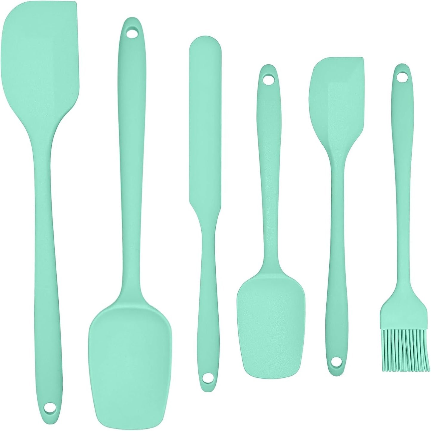 6 Pieces Silicone Spatula Set, Rubber Spatulas Silicone Heat Resistant Spatula Set for Kitchen Use, Food Grade Rubber Spatula with Ergonomic Grip, Cooking, BPA Free Dishwasher Safe(black)