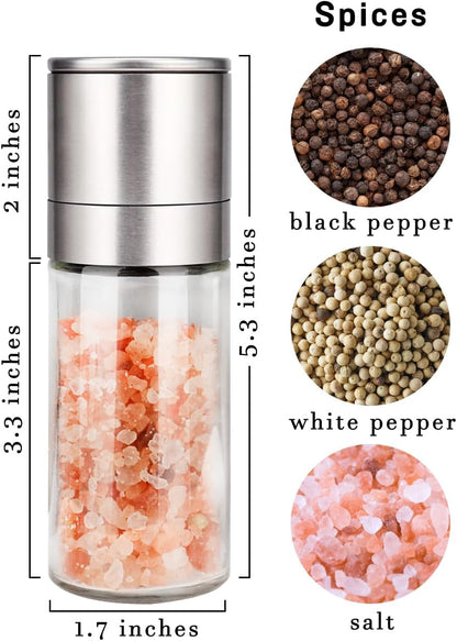 Gulex Salt and Pepper Grinder Set Pepper Mill Salt Shaker Refillable