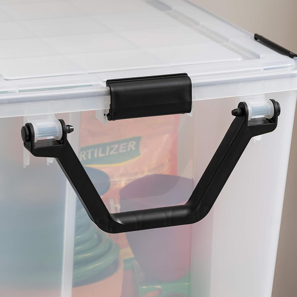IRIS USA Storage Bins with Lids, WeatherPro Wheeled 106 Qt, Plastic, 3 Pack | Weather-tight gasket, wheels, and secure latches protect camping gear, tools, holiday décor, clothing, and documents.
