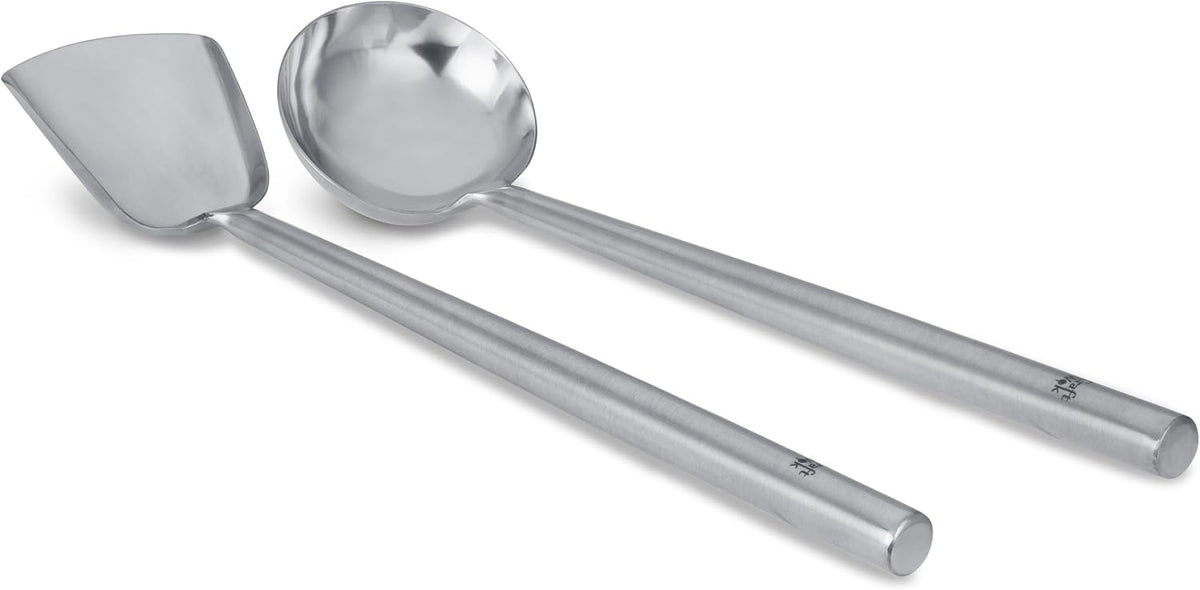 Craft Wok s/s Ladle and Spatula (Turner) Stainless Set with Stainless Handles for Asian Chinese Woks Traditional / 732W326