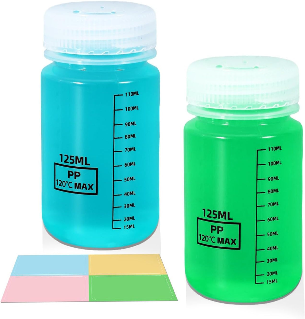34oz/1000ml Wide Mouth Plastic Bottles with Airtight Lids, Graduated Food Grade Leak Proof PP Containers Jars for Water Sample Lab Reagent Liquid Medicine Storage (Transparent, 3 Pcs)