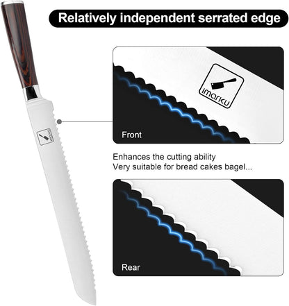 imarku 10 Inch Bread Slicer,Adjustable Thickness Homemade Bread Knife