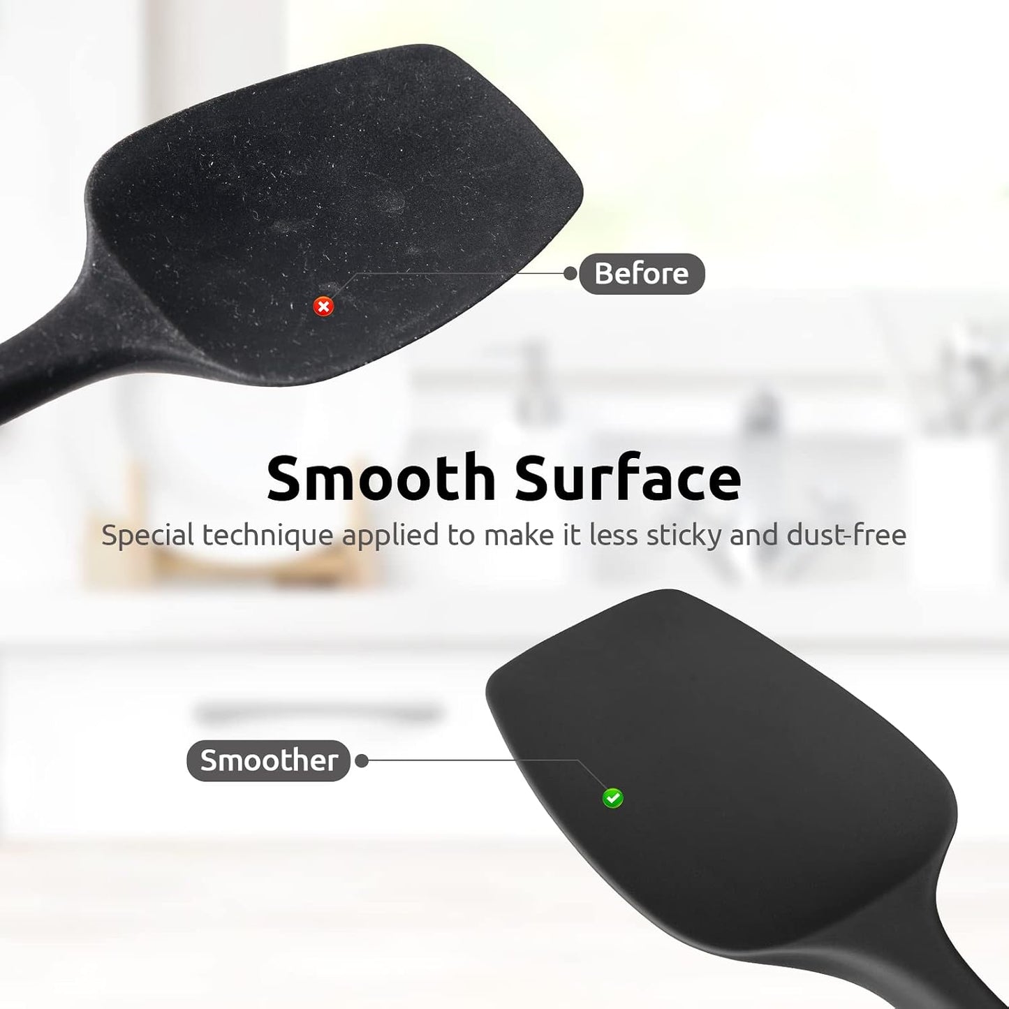 Heat Resistant Silicone Spatula Set: U-Taste 600ºF High Temp Seamless Food Grade Utensil, Flexible Rubber Silicon Kitchen Cooking Mixing Baking Scraper for Nonstick Cookware Set of 4 (Aqua Sky)
