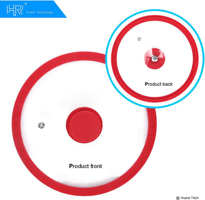 HR Huare Technology Vented Tempered Glass Cookware Lid Red 1 Pack