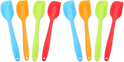 Silicone Spatula 4-piece Set, Heat-Resistant Spatulas, Non-stick Rubber Spatulas with Stainless Steel Core
