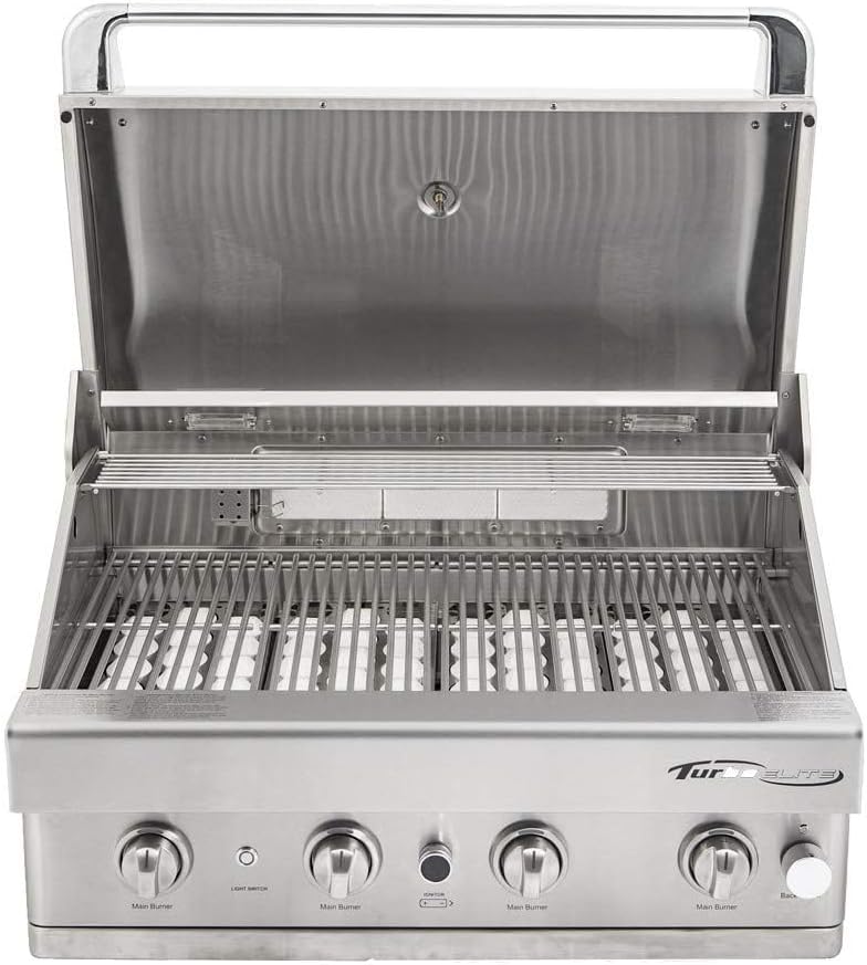 Turbo Elite 32-inch 4-Burner Built-In BBQ Gas Grill - Propane