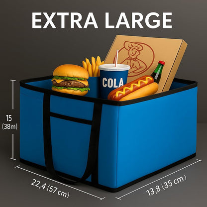 musbus Extra large XXXL Insulated Food Delivery Bag Cooler Bags Keep Food Warm Catering Therma Catering Bag for doordash 22x14x13 Cooler Bags Therma Shopper hot warming RED Pizza BLACK