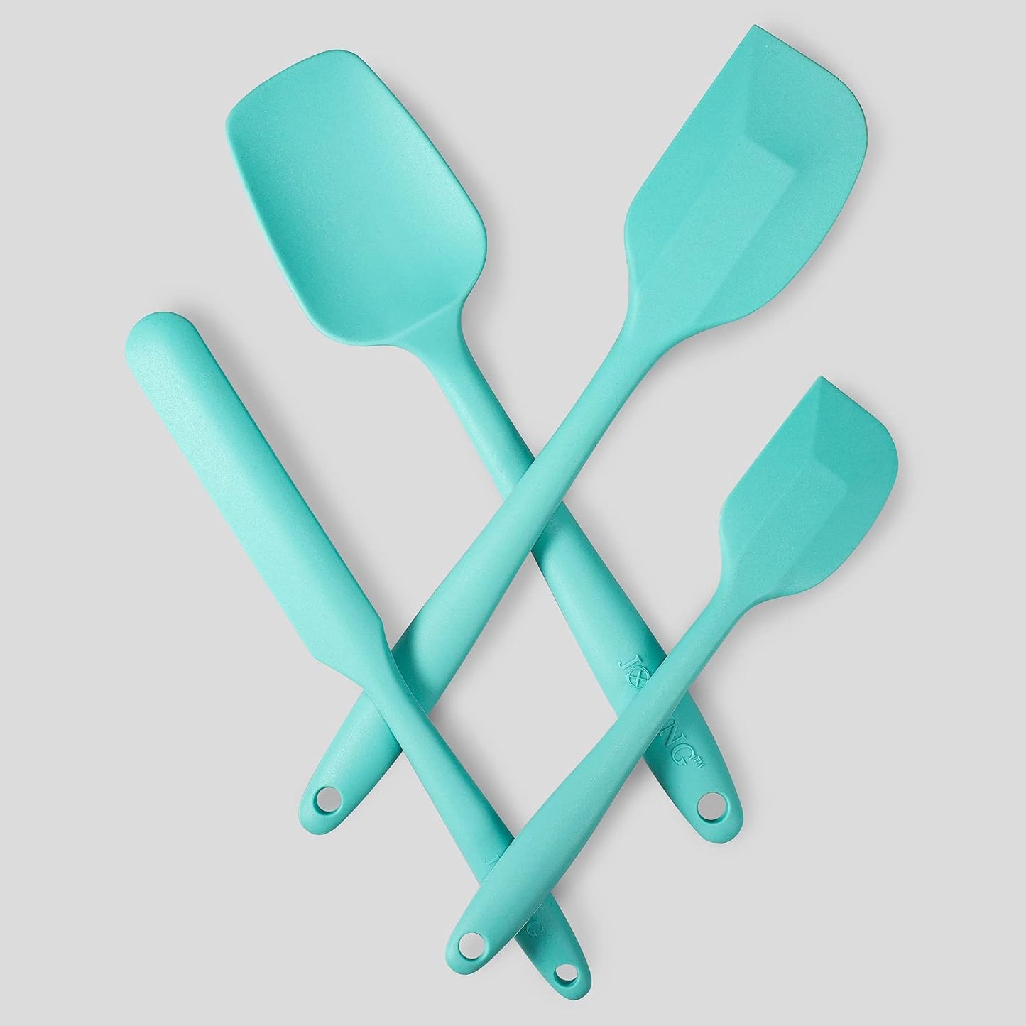 4 Piece Silicone Spatula Set, Flexible Heat Resistant Non-scratch Baking Cooking Rubber Spatulas with Stainless Steel Core, Black